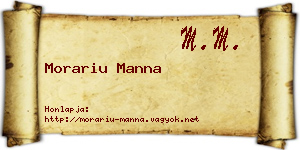Morariu Manna névjegykártya